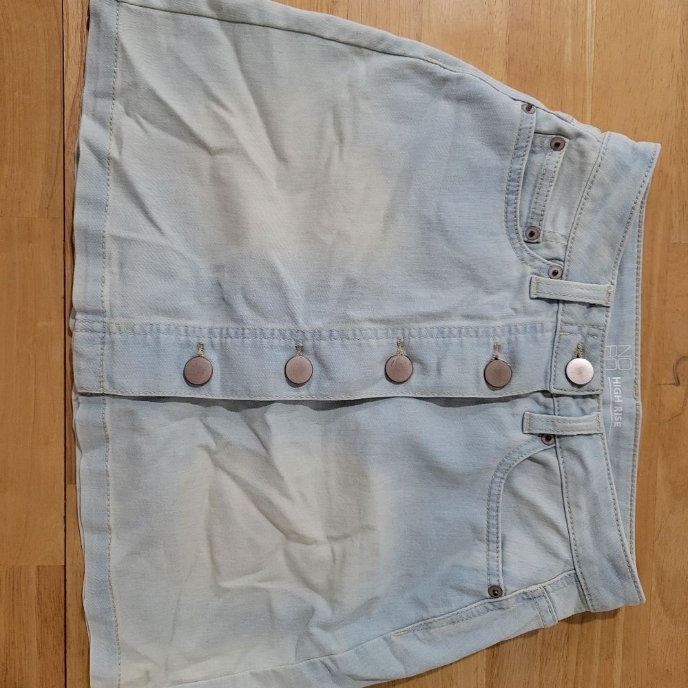 Womens Button Jean Skirt
